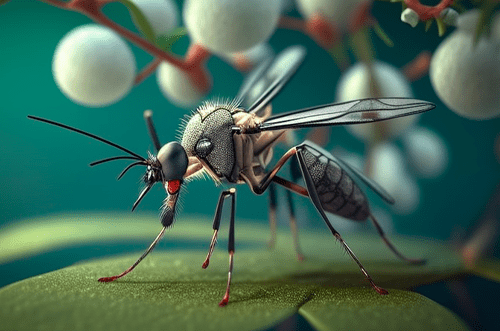 mosquito sitting cherry