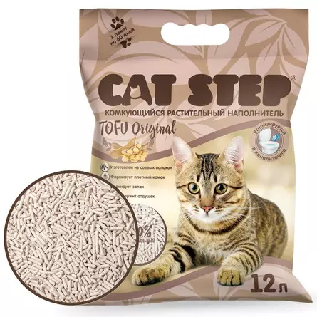 Наполнитель комкующийся растительный CAT STEP Tofu Original 12 л
