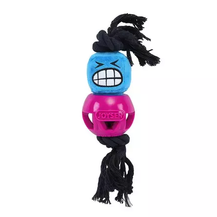 Игрушка для собак JOYSER Cageball Funhead Jack с резиновым мячом и пищалкой M розовый 37 см