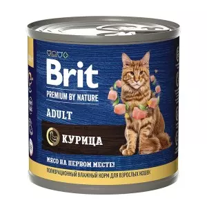 Brit Premium by Nature консервы с мясом курицы для кошек