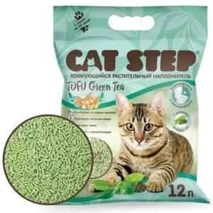 Наполнитель комкующийся растительный CAT STEP Tofu Green Tea 12 л