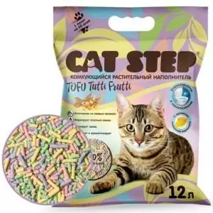 Наполнитель комкующийся растительный CAT STEP Tofu Tutti Frutti 12 л