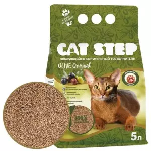 Наполнитель комкующийся растительный CAT STEP Olive Original 5л