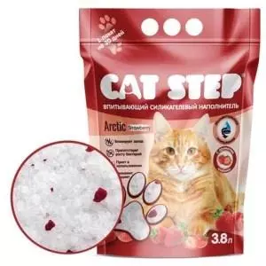Наполнитель впитывающий силикагелевый CAT STEP Arctic Strawberry 3,8 л