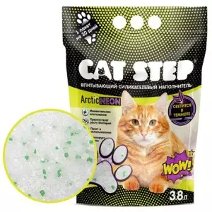 Наполнитель впитывающий силикагелевый CAT STEP Arctic Neon 3,8 л