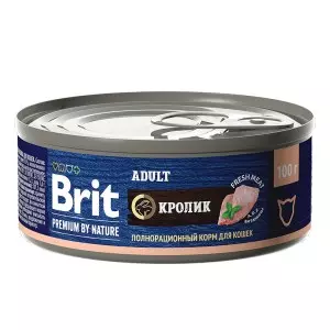 Brit Premium by Nature консервы с мясом кролика для кошек