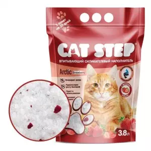 Купить наполнитель силикагель для кошек CAT STEP Arctic Strawberry