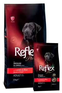 Reflex Plus с ягненком и рисом для щенков средних и крупных пород