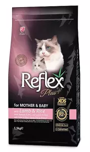 Reflex Plus с ягнёнком и рисом для кормящей кошки и котёнка 15кг