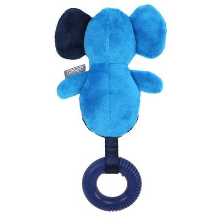 Игрушка для собак JOYSER Puppy Слоник с резиновым кольцом и пищалкой S/M голубой 21 см