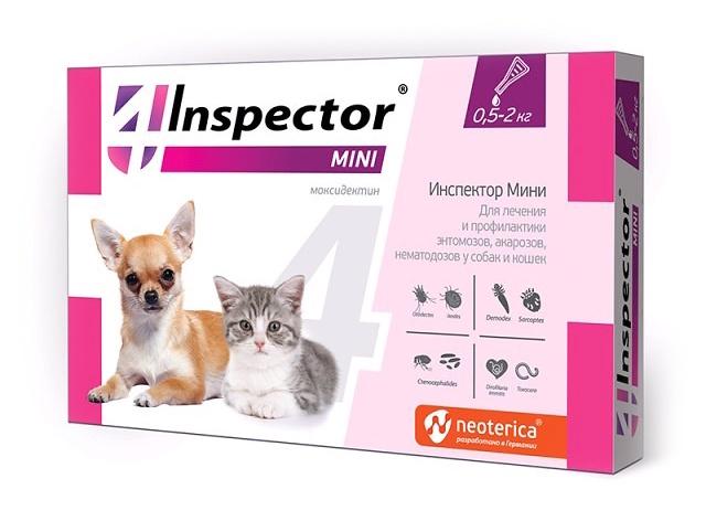 Inspector Mini капли от паразитов, для кошек и собак от 0,5 до 2 кг
