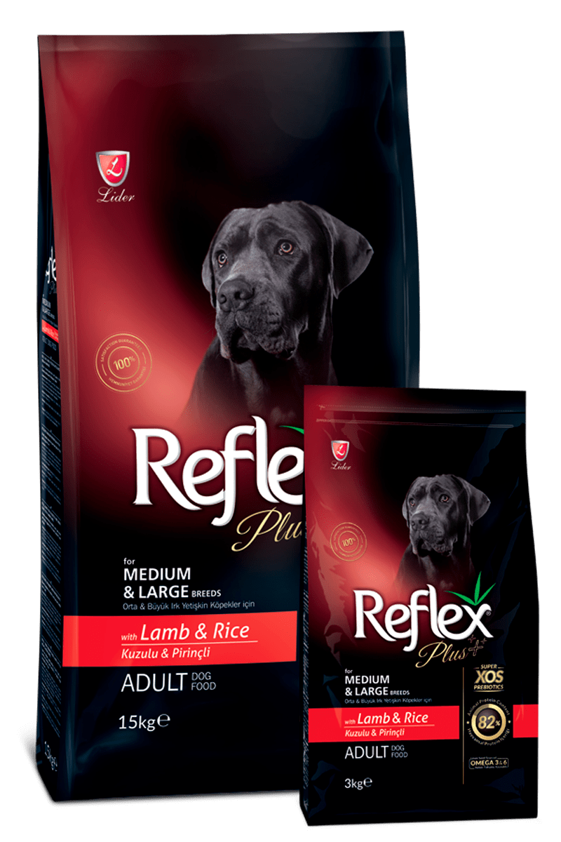 Reflex Plus с ягненком и рисом для собак средних и крупных пород
