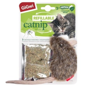 GiGwi Мышка с кошачьей мятой + 3 пакетика