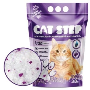 Наполнитель впитывающий силикагелевый CAT STEP Arctic Lavender 3,8 л