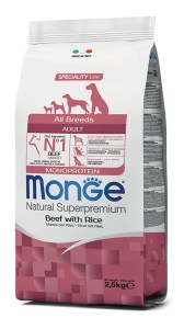 MONGE SPECIALITY LINE ALL BREEDS ADULT MONOPROTEIN Beef and Rice