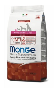 MONGE SPECIALITY LINE EXTRA SMALL ADULT Lamb Rice and Potatoes
