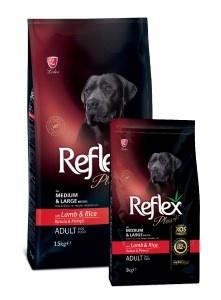 Reflex Plus с ягненком и рисом для собак средних и крупных пород 15кг