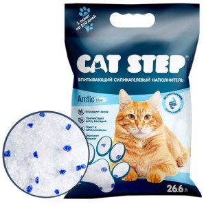 Наполнитель впитывающий силикагелевый CAT STEP Arctic Blue 26,6 л