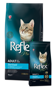 Купить Reflex Plus c лососем для стерилизованных кошек 1.5кг